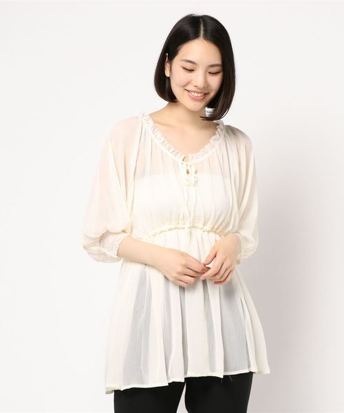 one after another NICE CLAUP（ワンアフターアナザーナイスクラップ）の「Vintage シフォンチュニック（シャツ/ブラウス・レディース・ピンク系その他/アイボリー/ブラウン/ピンク・FREE）」の17枚目の写真