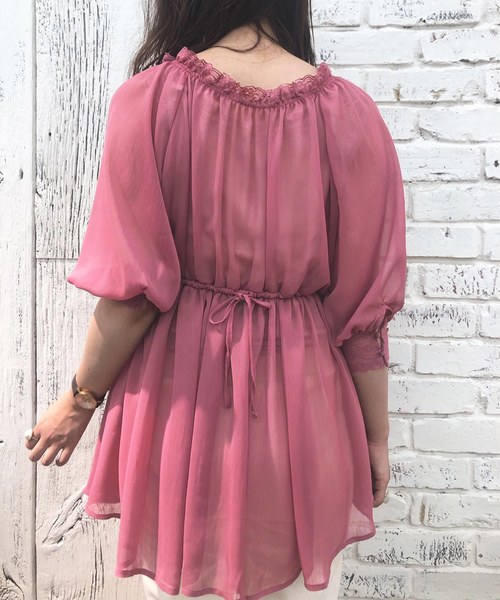 one after another NICE CLAUP（ワンアフターアナザーナイスクラップ）の「Vintage シフォンチュニック（シャツ/ブラウス・レディース・ピンク系その他/アイボリー/ブラウン/ピンク・FREE）」の13枚目の写真