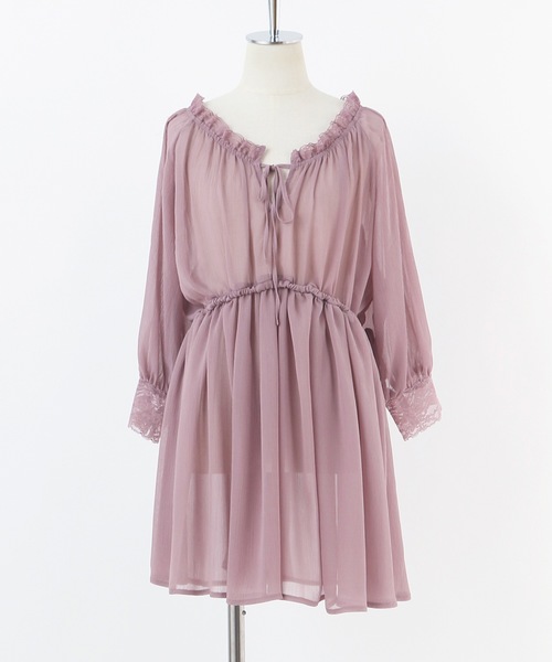 one after another NICE CLAUP（ワンアフターアナザーナイスクラップ）の「Vintage シフォンチュニック（シャツ/ブラウス・レディース・ピンク系その他/アイボリー/ブラウン/ピンク・FREE）」の12枚目の写真