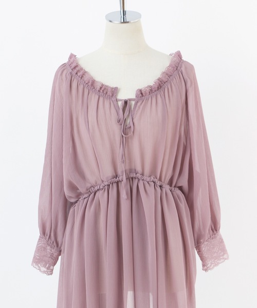 one after another NICE CLAUP（ワンアフターアナザーナイスクラップ）の「Vintage シフォンチュニック（シャツ/ブラウス・レディース・ピンク系その他/アイボリー/ブラウン/ピンク・FREE）」の11枚目の写真
