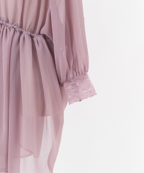 one after another NICE CLAUP（ワンアフターアナザーナイスクラップ）の「Vintage シフォンチュニック（シャツ/ブラウス・レディース・ピンク系その他/アイボリー/ブラウン/ピンク・FREE）」の10枚目の写真