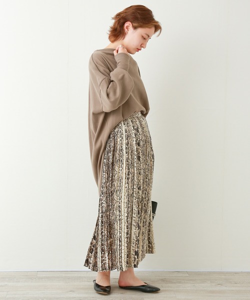 n'ee-ne（ネーネ）の「パイソン柄　プリーツスカート（スカート・レディース・ベージュ/グレー・FREE）」の17枚目の写真