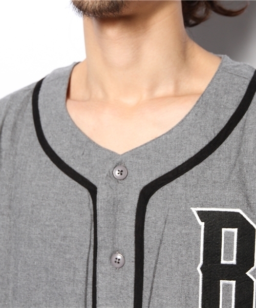 WEGO（ウィゴー）の「WEGO/ベースボールシャツ（シャツ/ブラウス・メンズ・ホワイト/杢グレー・LARGE/MEDIUM）」の8枚目の写真