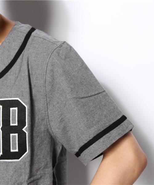 WEGO（ウィゴー）の「WEGO/ベースボールシャツ（シャツ/ブラウス・メンズ・ホワイト/杢グレー・LARGE/MEDIUM）」の6枚目の写真