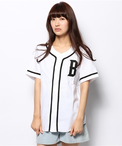 WEGO（ウィゴー）の「WEGO/ベースボールシャツ（シャツ/ブラウス・メンズ・ホワイト/杢グレー・LARGE/MEDIUM）」の3枚目の写真