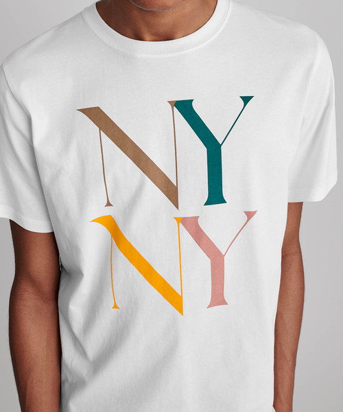 Saturdays NYC（サタデーズ ニューヨークシティ ）の「NY NY Multi-Color T-Shirt（Tシャツ/カットソー・メンズ・ホワイト/ブラック・X-LARGE/X-SMALL/S/M/L）」の4枚目の写真