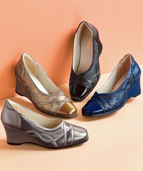 BELLUNA（ベルーナ）の「４Ｅエレガンス切替パンプス（パンプス・レディース・ブラック/ネイビー/シルバー/ブロンズ・23/24/25/22/22.5/24.5/23.5）」の7枚目の写真