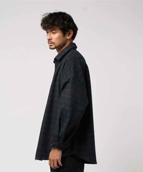 WEGO(ウィゴー)の「WEGO/チェックCPOシャツジャケット(シャツ/ブラウス・メンズ・グレー系その他2/グレー系その他3/ブラウン系その他2/ベージュ系その他2/ブルー系その他2・MEDIUM/LARGE)」の9枚目の写真