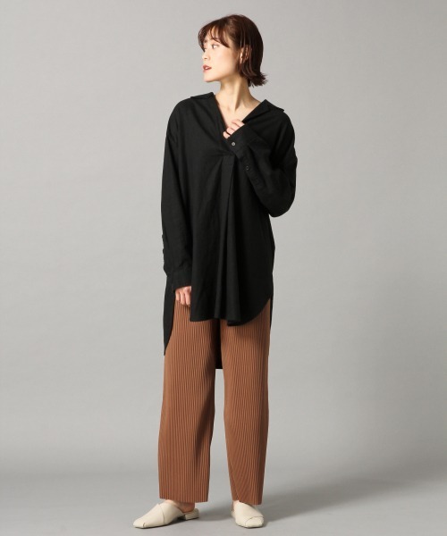 LOWRYS FARM（ローリーズファーム）の「セルフカットプリーツパンツ　872862（その他パンツ・レディース・アイボリー/ブラック/ブラウン/ミント/ベージュ/パープル・FREE）」の14枚目の写真