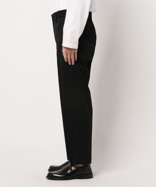 CLANE（クラネ）の「WOOL SLACKS（スラックス・メンズ・カーキ/ブラック・1/2）」の4枚目の写真