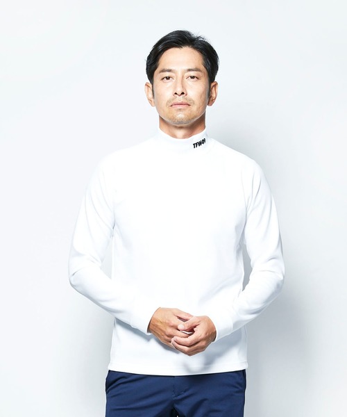 TFW49(ティーエフダブリュー)の「MOCK NECK L/S(Tシャツ/カットソー・メンズ・ピンク/カーキ/ブラック/ホワイト/イエロー・3/4/5/2)」の2枚目の写真