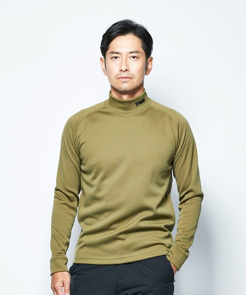 TFW49(ティーエフダブリュー)の「MOCK NECK L/S(Tシャツ/カットソー・メンズ・ピンク/カーキ/ブラック/ホワイト/イエロー・3/4/5/2)」の4枚目の写真
