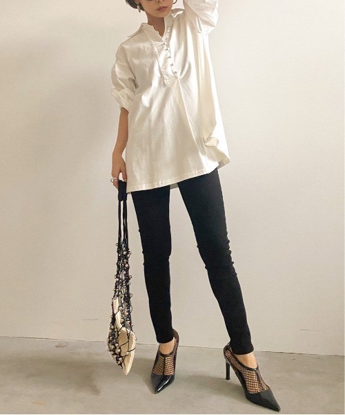 Ameri（アメリ）の「MEDI DOT KNITTING BAG（ショルダーバッグ・レディース・ブラック/アイボリー・FREE）」の7枚目の写真