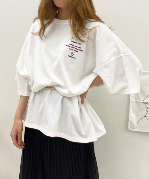 apres jour（アプレジュール）の「アソートスリットBIGT【ZOZOTOWN限定アイテム】（Tシャツ/カットソー・レディース・ホワイト/その他/オフホワイト/ブラック/モカ/アイボリー/ホワイト系その他2/ブルー/ブルー系その他/ライトホワイト/ホワイト系その他/チャコールグレー/ダークブルー/ミント/パープル/グリーン系その他・フリー）」の17枚目の写真