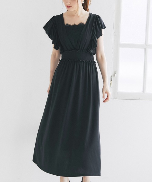 フラワーレース装飾フリル付きウエストシャーリングカットソーマキシワンピース ワンピース Tocco Closet トッコ クローゼット のファッション通販 Zozotown