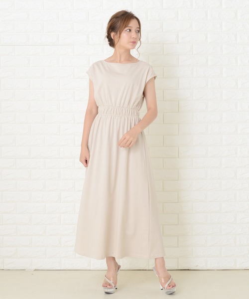 Lace Ladies(レースレディース)の「フレンチスリーブロングワンピースドレス(ワンピース・レディース・ネイビー/グリーン/ベージュ/ブラック/ブルーグレー・FREE)」の14枚目の写真