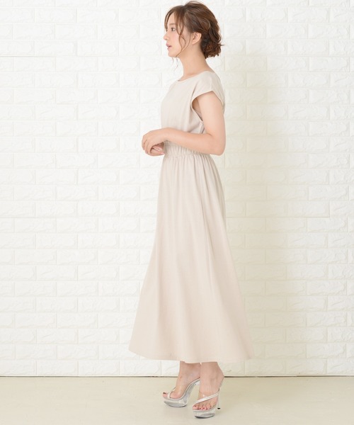 Lace Ladies(レースレディース)の「フレンチスリーブロングワンピースドレス(ワンピース・レディース・ネイビー/グリーン/ベージュ/ブラック/ブルーグレー・FREE)」の18枚目の写真