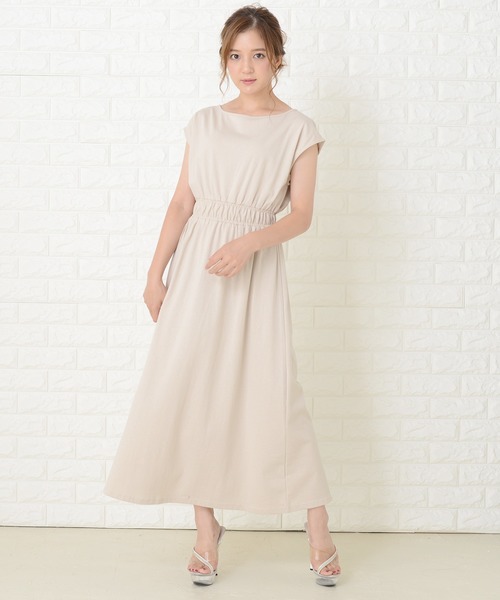Lace Ladies(レースレディース)の「フレンチスリーブロングワンピースドレス(ワンピース・レディース・ネイビー/グリーン/ベージュ/ブラック/ブルーグレー・FREE)」の20枚目の写真