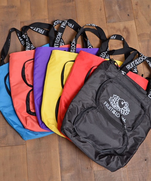 FRUIT OF THE LOOM(フルーツオブザルーム)の「FRUIT OF THE LOOM PACK COOLER TOTE(エコバッグ/サブバッグ・レディース・ブラック/パープル/レッド/サックスブルー/ピンク/イエロー・FREE)」の7枚目の写真