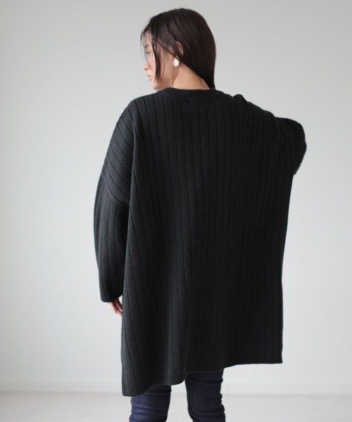 AMERICAN HOLIC(アメリカンホリック)の「リブ編みサイドスリットニットチュニック(ニット/セーター・レディース・ブラック/ベージュ/ブラウン/サックスブルー/アイボリー・FREE)」の9枚目の写真