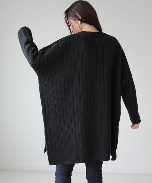 AMERICAN HOLIC(アメリカンホリック)の「リブ編みサイドスリットニットチュニック(ニット/セーター・レディース・ブラック/ベージュ/ブラウン/サックスブルー/アイボリー・FREE)」の18枚目の写真