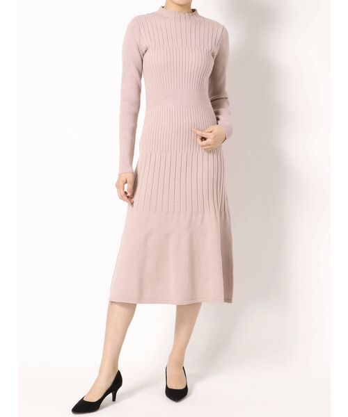 MERCURYDUO（マーキュリーデュオ）の「チュールキャミセットロングスリーブニットワンピース（ワンピース・レディース・ブラウン/ベビーピンク/アイボリー・FREE）」の12枚目の写真