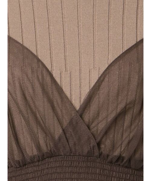 MERCURYDUO（マーキュリーデュオ）の「チュールキャミセットロングスリーブニットワンピース（ワンピース・レディース・ブラウン/ベビーピンク/アイボリー・FREE）」の18枚目の写真