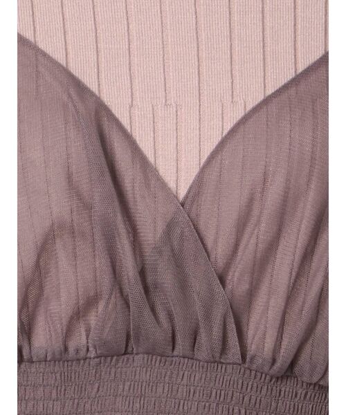 MERCURYDUO（マーキュリーデュオ）の「チュールキャミセットロングスリーブニットワンピース（ワンピース・レディース・ブラウン/ベビーピンク/アイボリー・FREE）」の19枚目の写真