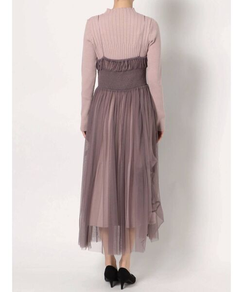 MERCURYDUO（マーキュリーデュオ）の「チュールキャミセットロングスリーブニットワンピース（ワンピース・レディース・ブラウン/ベビーピンク/アイボリー・FREE）」の20枚目の写真