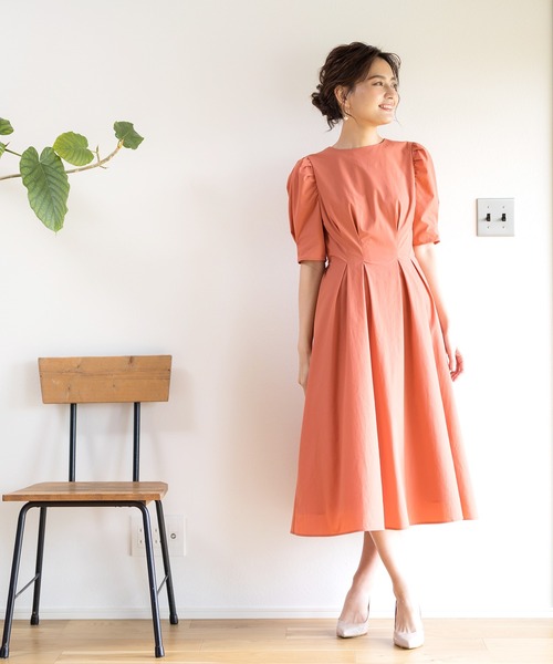 21ss新作 Replete リプリート のファッション ボリュームスリーブ オードリーワンピース ドレス ワンピース