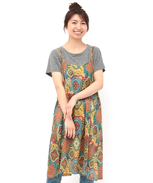 チチカカ（チチカカ）の「オーナメントパッチキャミワンピース（ワンピース・レディース・ネイビー/レッド/イエロー・FREE）」の11枚目の写真