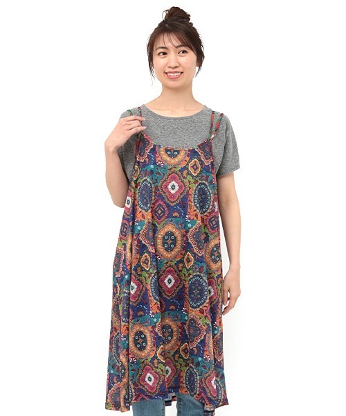 チチカカ（チチカカ）の「オーナメントパッチキャミワンピース（ワンピース・レディース・ネイビー/レッド/イエロー・FREE）」の7枚目の写真