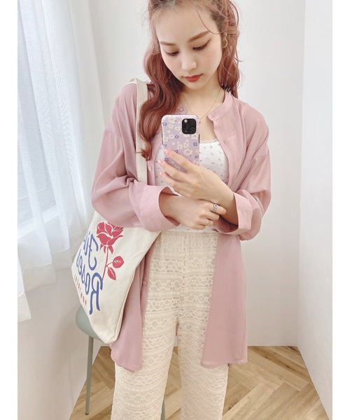 jumelle（ジュメロ）の「シアーブラウス（シャツ/ブラウス・レディース・ベージュ/ピンク・FREE）」の4枚目の写真