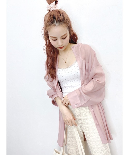 jumelle（ジュメロ）の「シアーブラウス（シャツ/ブラウス・レディース・ベージュ/ピンク・FREE）」の5枚目の写真