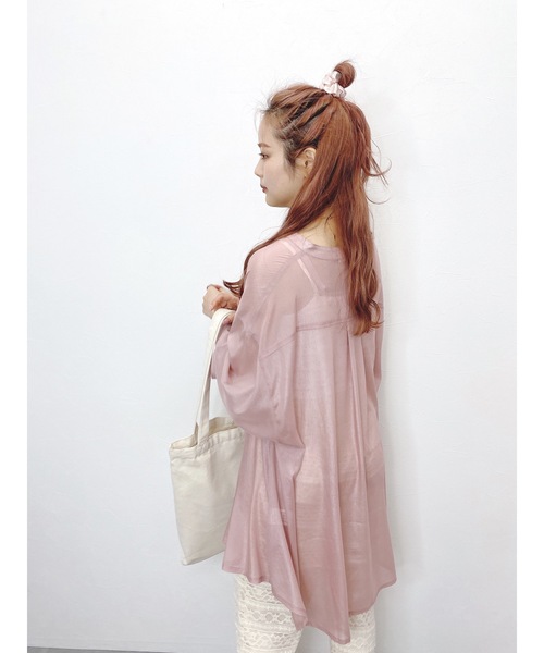 jumelle（ジュメロ）の「シアーブラウス（シャツ/ブラウス・レディース・ベージュ/ピンク・FREE）」の6枚目の写真