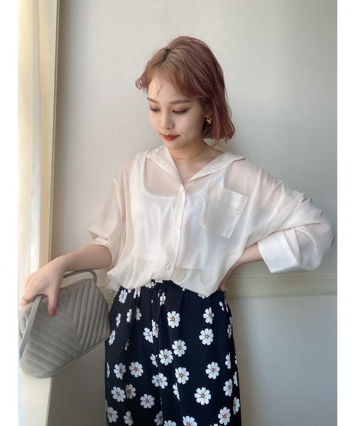 jumelle（ジュメロ）の「シアーブラウス（シャツ/ブラウス・レディース・ベージュ/ピンク・FREE）」の12枚目の写真