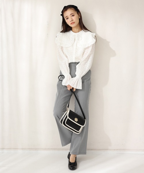 one after another NICE CLAUP(ワンアフターアナザーナイスクラップ)の「極上スラックスパンツ(スラックス・レディース・チェック/ベージュ/モカ/グレー/ピンク・SMALL/MEDIUM)」の12枚目の写真