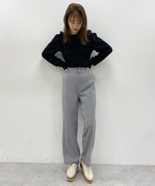 one after another NICE CLAUP(ワンアフターアナザーナイスクラップ)の「極上スラックスパンツ(スラックス・レディース・チェック/ベージュ/モカ/グレー/ピンク・SMALL/MEDIUM)」の22枚目の写真