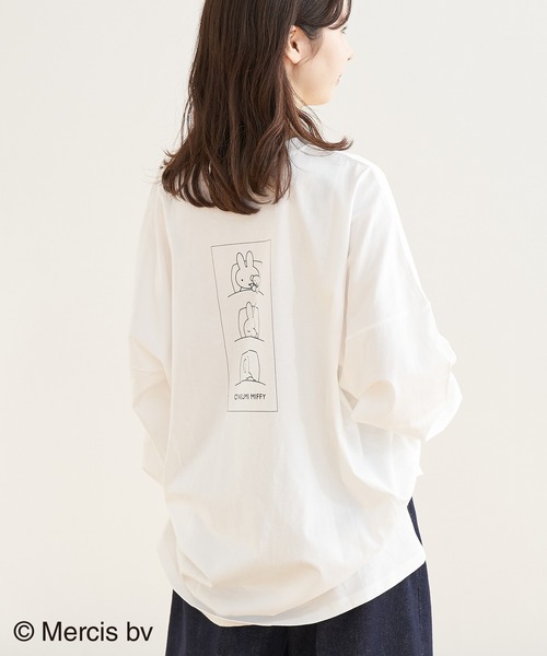 ROPE' PICNIC（ロペピクニック）の「【ＷEB限定】【miffy×ROPE' PICNIC】ロングＴシャツ（Tシャツ/カットソー・レディース・イエロー/ホワイト系その他3/サックスブルー/オフホワイト/ホワイト系その他・38）」の2枚目の写真