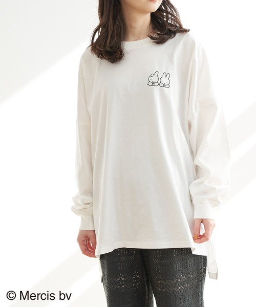 ROPE' PICNIC（ロペピクニック）の「【ＷEB限定】【miffy×ROPE' PICNIC】ロングＴシャツ（Tシャツ/カットソー・レディース・イエロー/ホワイト系その他3/サックスブルー/オフホワイト/ホワイト系その他・38）」の3枚目の写真