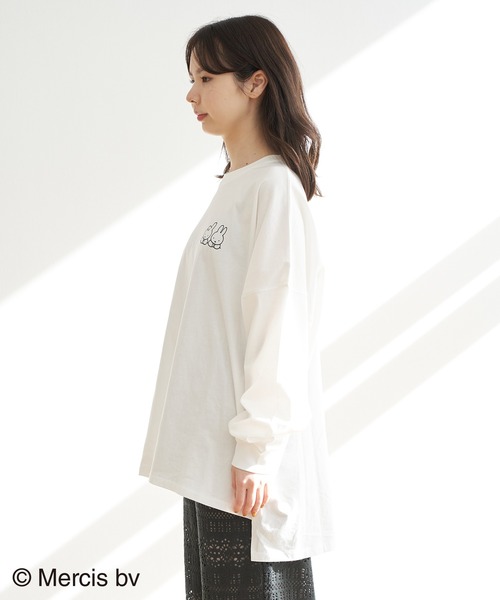 ROPE' PICNIC（ロペピクニック）の「【ＷEB限定】【miffy×ROPE' PICNIC】ロングＴシャツ（Tシャツ/カットソー・レディース・イエロー/ホワイト系その他3/サックスブルー/オフホワイト/ホワイト系その他・38）」の12枚目の写真