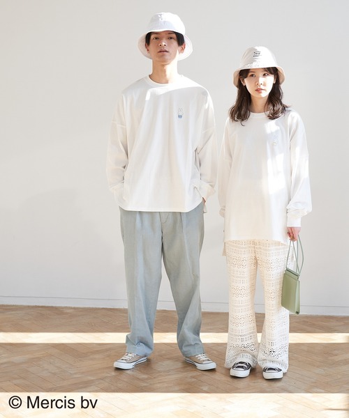 ROPE' PICNIC（ロペピクニック）の「【ＷEB限定】【miffy×ROPE' PICNIC】ロングＴシャツ（Tシャツ/カットソー・レディース・イエロー/ホワイト系その他3/サックスブルー/オフホワイト/ホワイト系その他・38）」の18枚目の写真