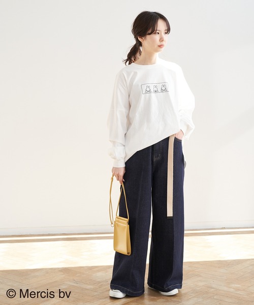 ROPE' PICNIC（ロペピクニック）の「【ＷEB限定】【miffy×ROPE' PICNIC】ロングＴシャツ（Tシャツ/カットソー・レディース・イエロー/ホワイト系その他3/サックスブルー/オフホワイト/ホワイト系その他・38）」の17枚目の写真