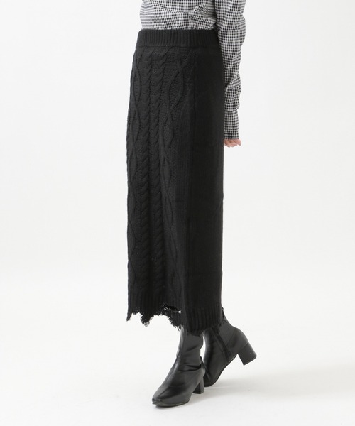ROCKET x LUNCH(ロケットアンドランチ)の「The Rocket/DAMAGE KNITスカート 2929033(スカート・レディース・ブラック・SMALL/MEDIUM)」の12枚目の写真
