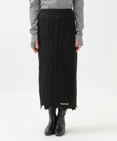 ROCKET x LUNCH(ロケットアンドランチ)の「The Rocket/DAMAGE KNITスカート 2929033(スカート・レディース・ブラック・SMALL/MEDIUM)」の6枚目の写真