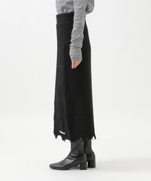 ROCKET x LUNCH(ロケットアンドランチ)の「The Rocket/DAMAGE KNITスカート 2929033(スカート・レディース・ブラック・SMALL/MEDIUM)」の3枚目の写真
