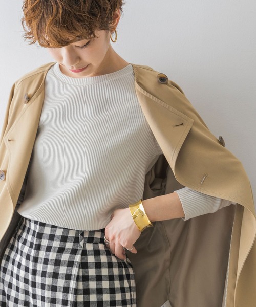 【新品未使用】アニュアンス ベルスリーブリブカットソー zootie（ズーティー） tシャツ 「アクセいらずな華やか襟もと」ロング