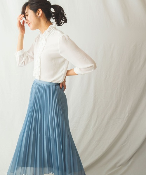 NARACAMICIE(ナラカミーチェ)の「ソフトジョーゼット衿フリルブラウス(シャツ/ブラウス・レディース・ベージュ/オフホワイト/イエロー・MEDIUM/LARGE/SMALL/XXX-LARGE/XX-LARGE/X-LARGE)」の21枚目の写真