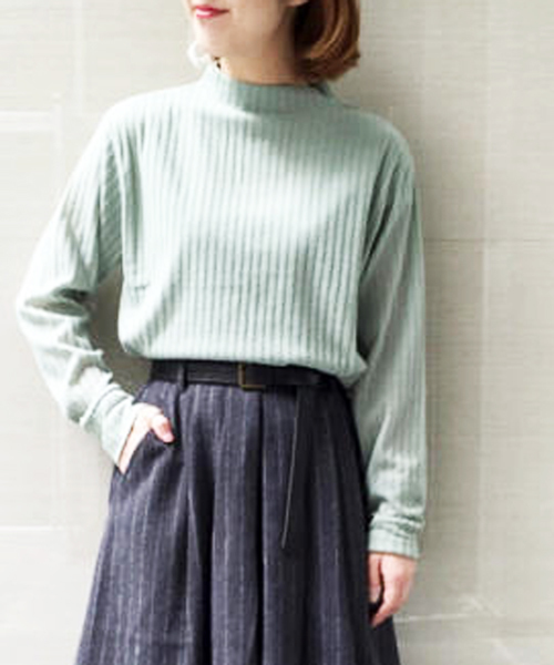 Kastane（カスタネ）の「【Kastane】ハイネックプルオーバー（Tシャツ/カットソー・レディース・ミント/レッド・FREE）」の2枚目の写真