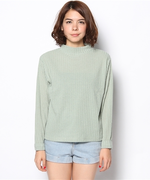 Kastane（カスタネ）の「【Kastane】ハイネックプルオーバー（Tシャツ/カットソー・レディース・ミント/レッド・FREE）」の7枚目の写真